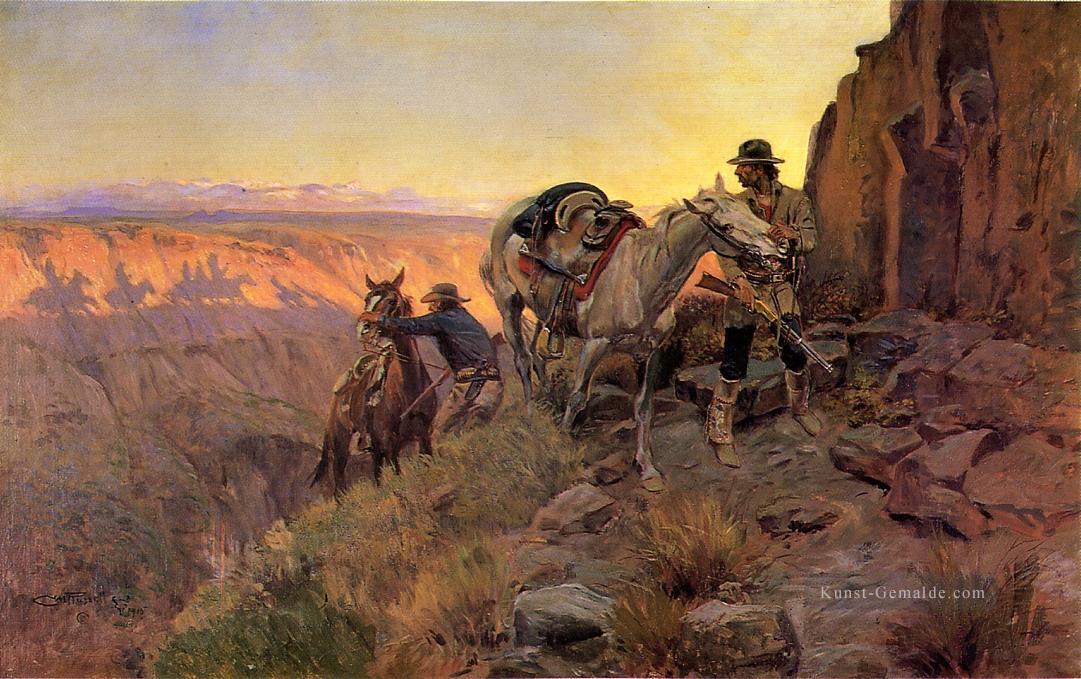 Wenn Schatten Tod Cowboy Charles Marion Russell Hinweis indianer Ölgemälde